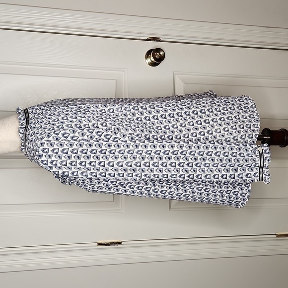 TALBOTS Blue White Birdcage Print Top Size MP - Picture 5 of 11